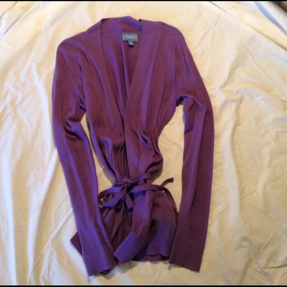 Simple Vera Vera Wang Purple Flyaway Cardigan